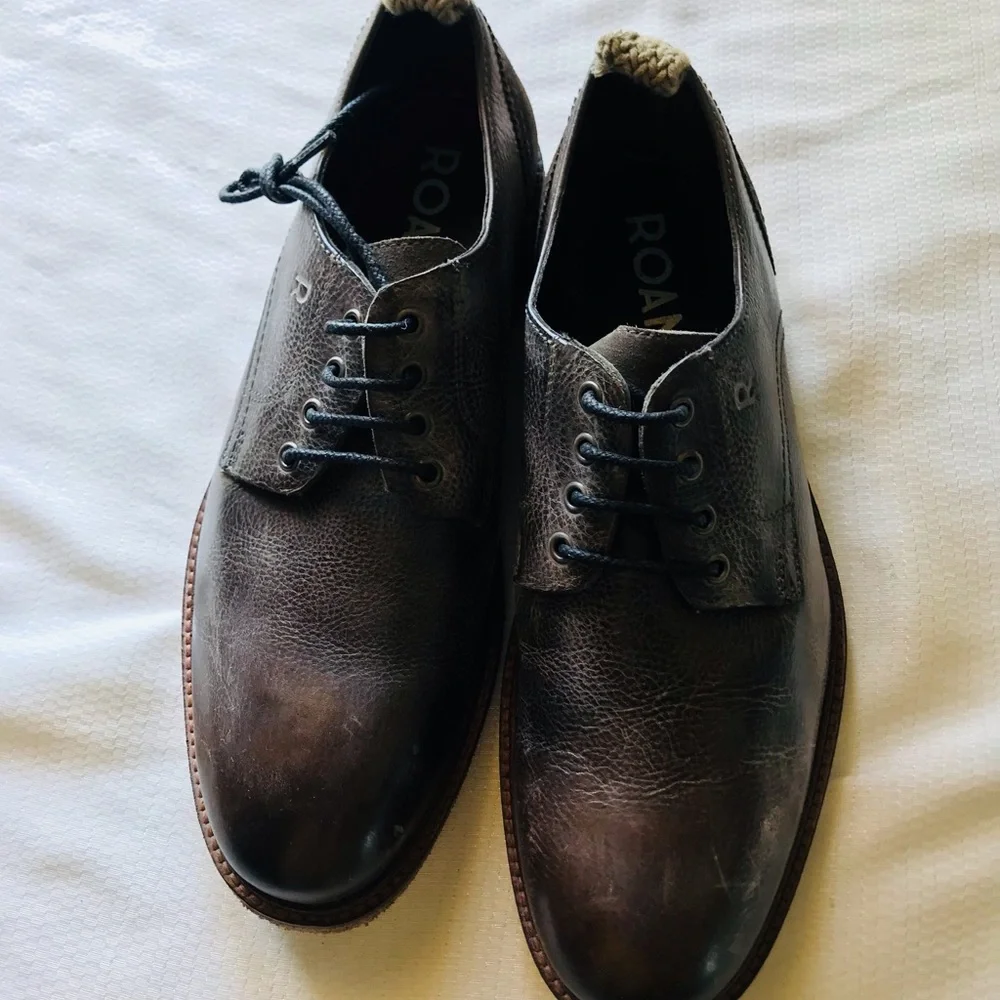 ROAN Brown Leather Men's Shoes